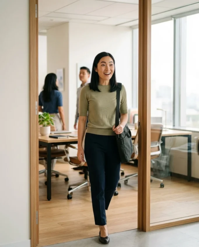 Businesswoman in the office – AI ad image for B2B and consulting brands.