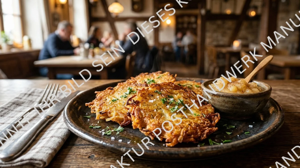 Homemade rosti on rustic plate, AI food image for restaurants and
regional gastronomy.